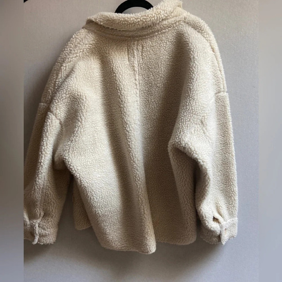 Angel Kiss Faux Sherpa Shacket Ivory Faux Suede Lined Buttons Jacket Sz 2X - Picture 13 of 13